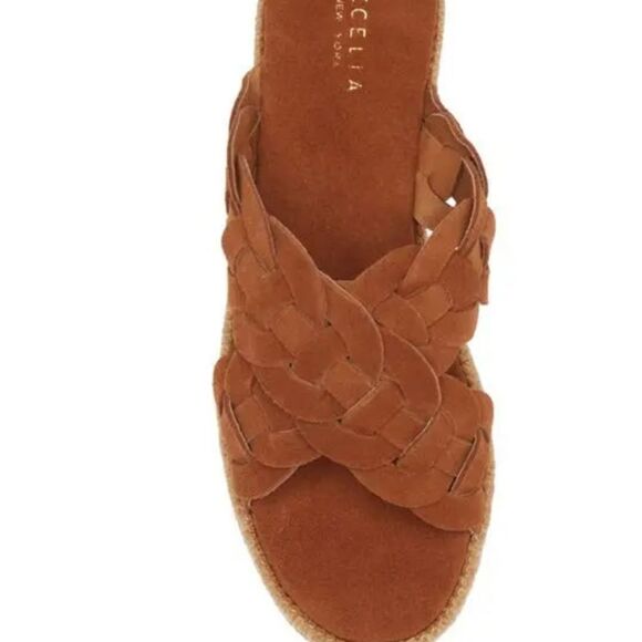 Cecelia New York Gester Platform Slide Sandal- Oak - Picture 5 of 10